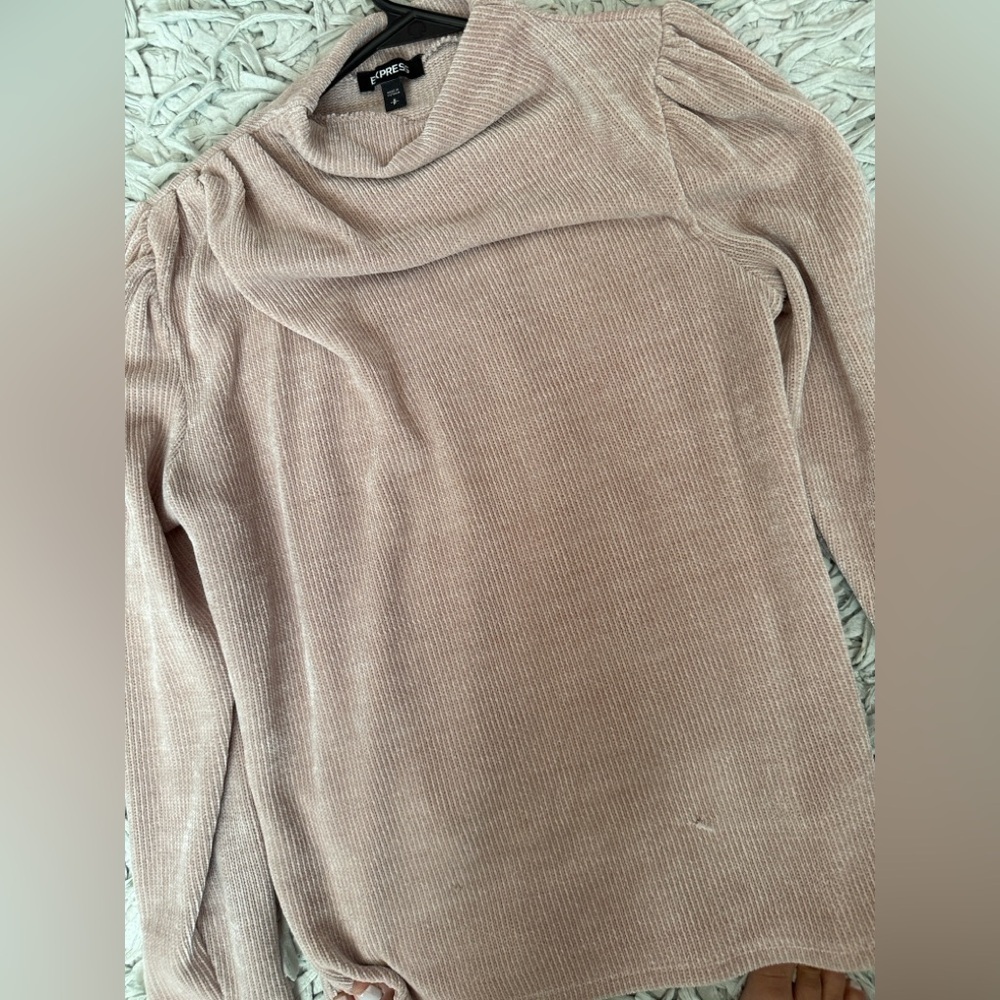 Express Soft Blush Cowl Neck Sweater - Picture 8 of 11